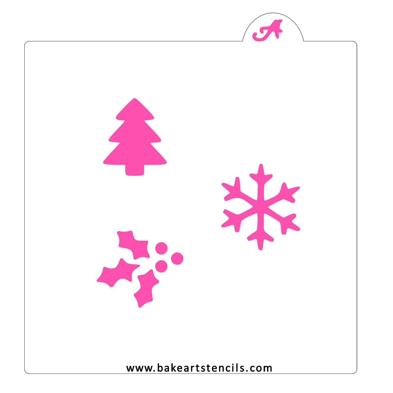 Winter Season Oreo Stencil, features three designs and sized to decorate covered Oreos and mini sweets. 