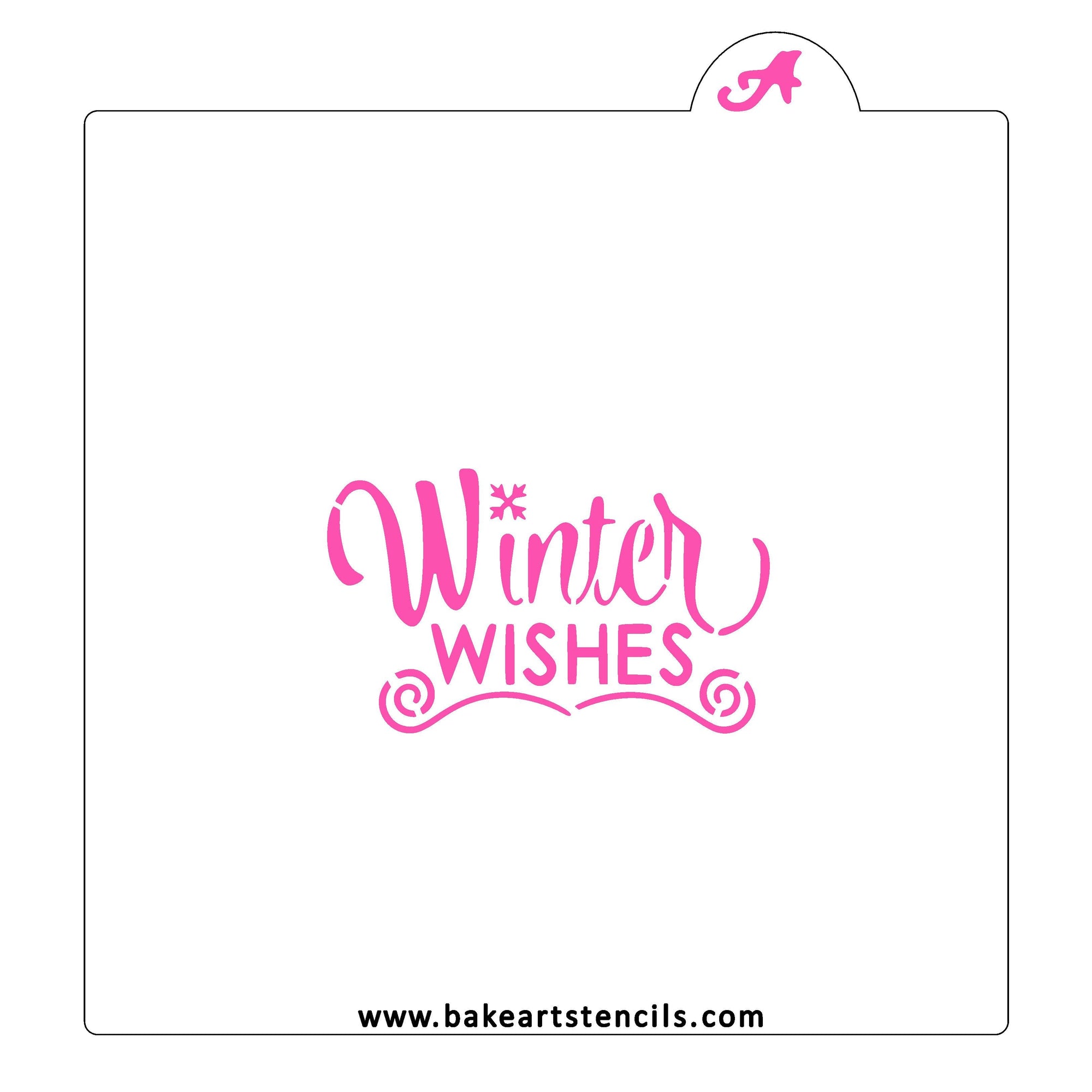 Winter Wishes Cookie Stencil bakeartstencil