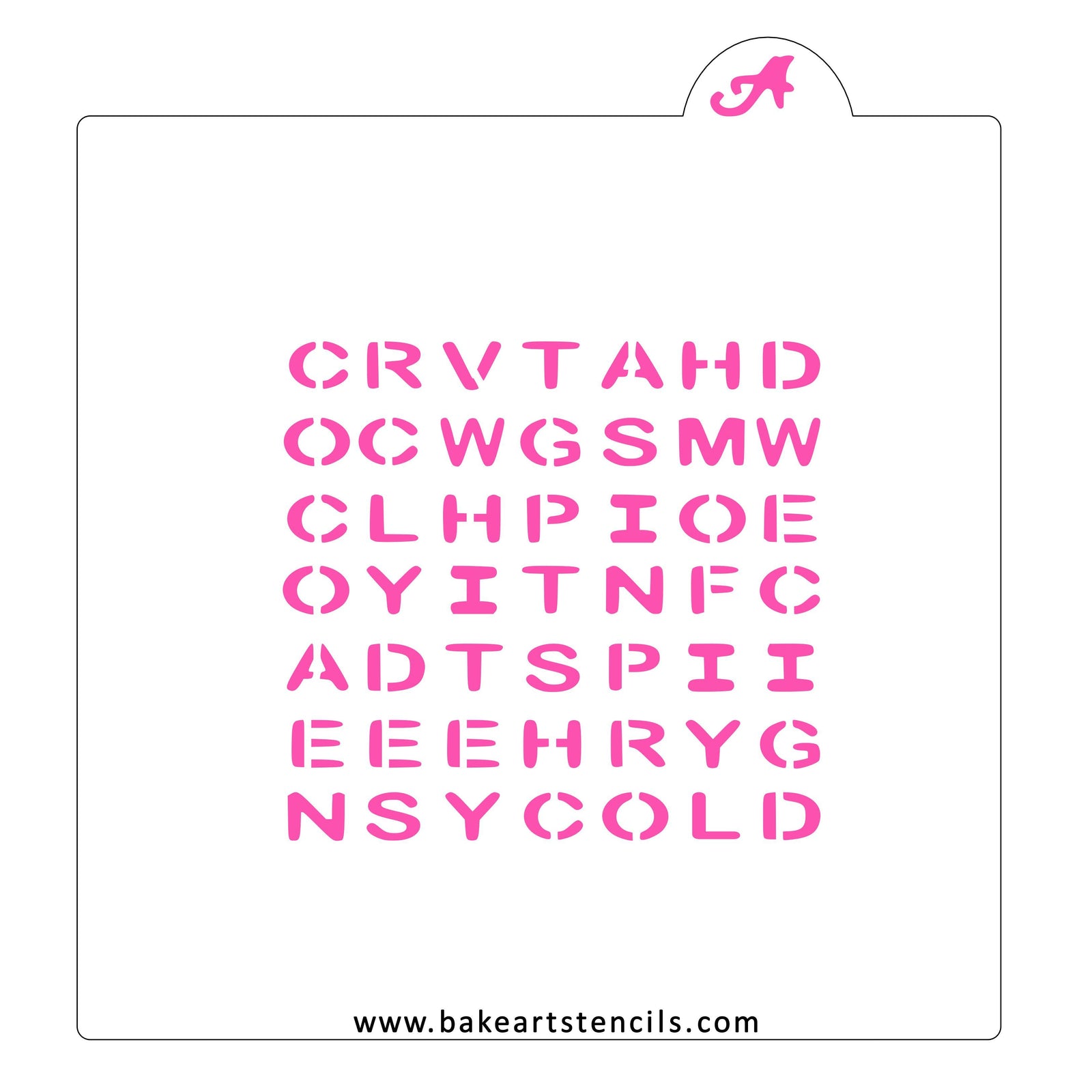 Winter Word Search Cookie Stencil bakeartstencils