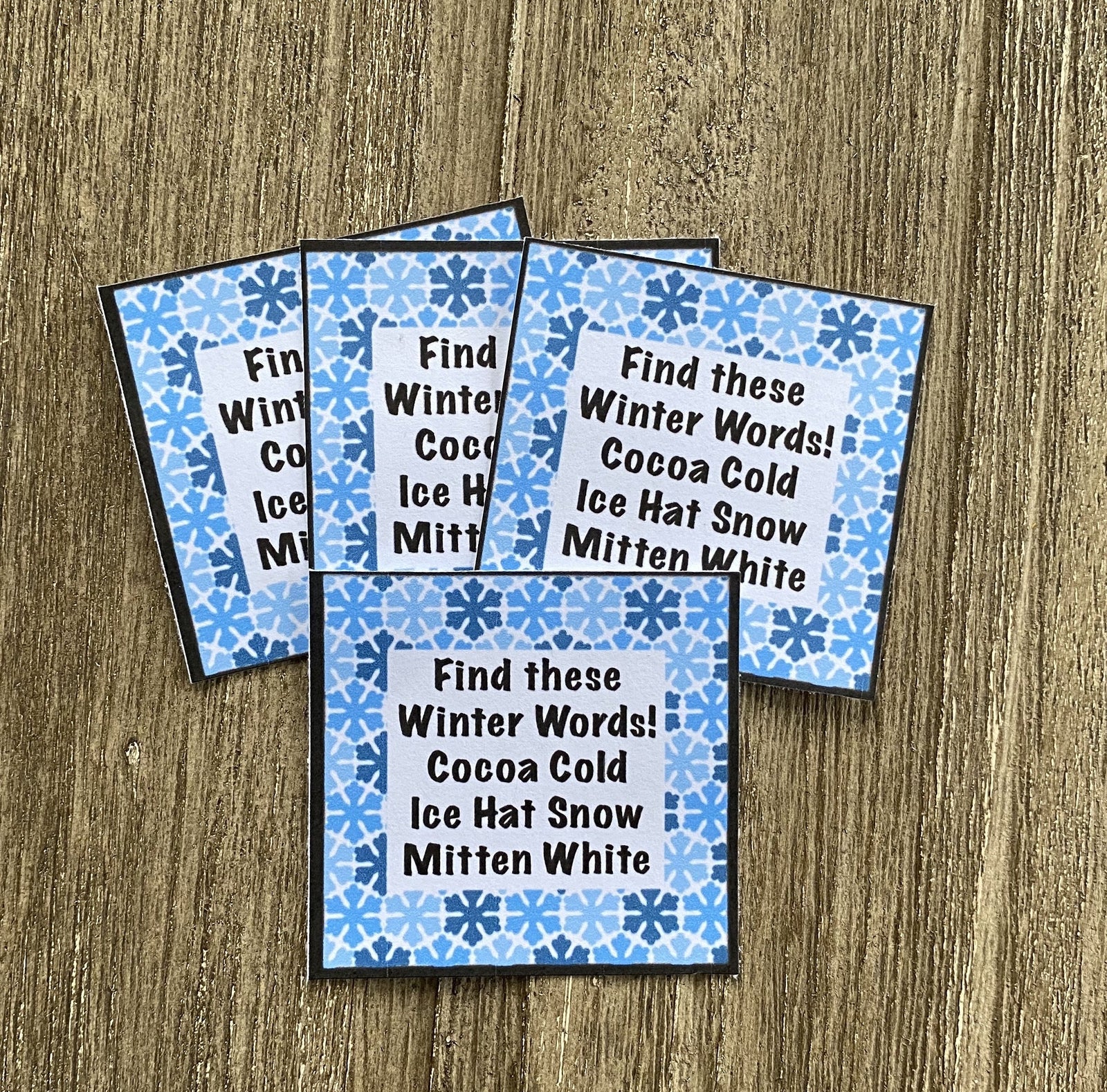 Winter Word Search Cookie Tags bakeartstencil