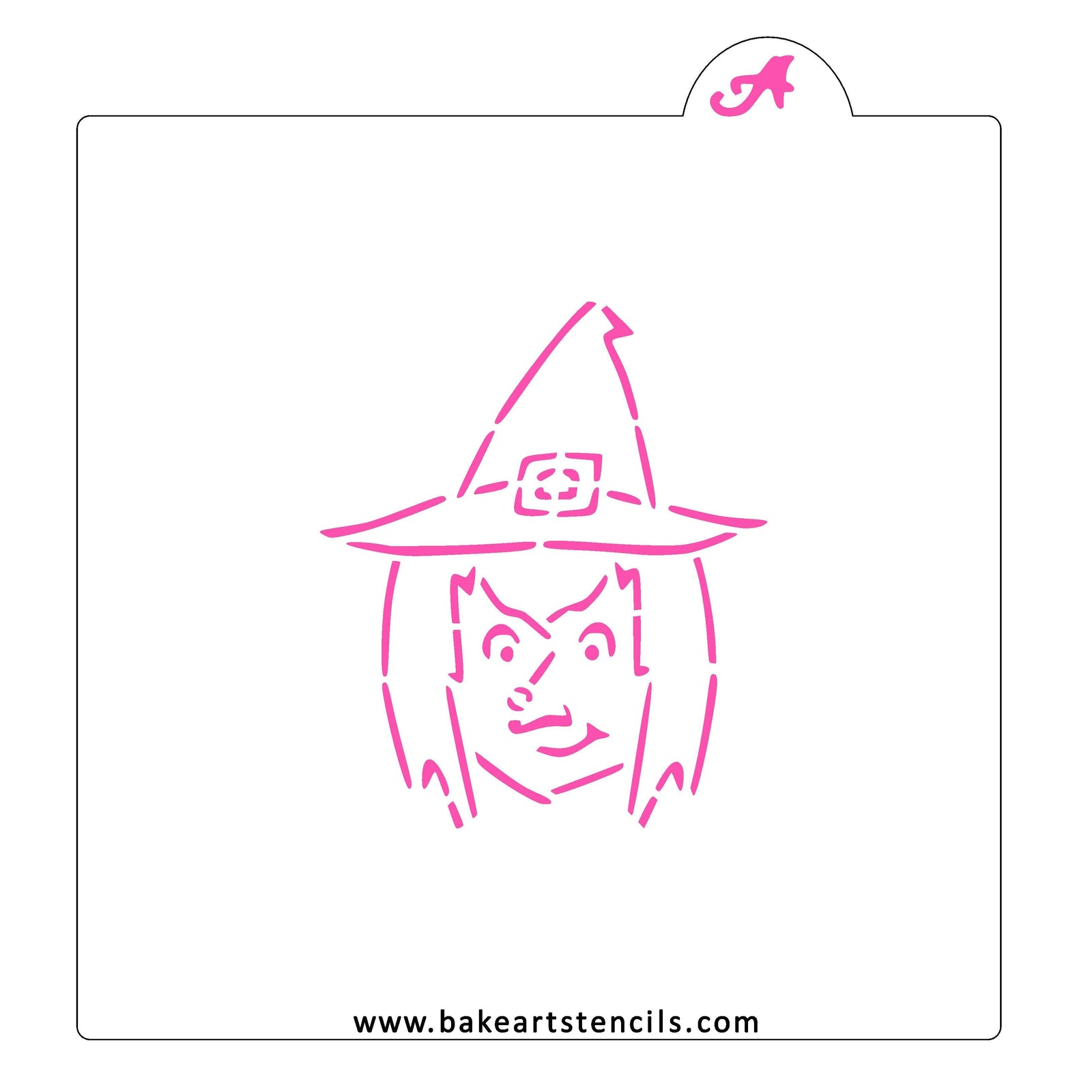 Witch Face PYO Cookie Stencil bakeartstencil