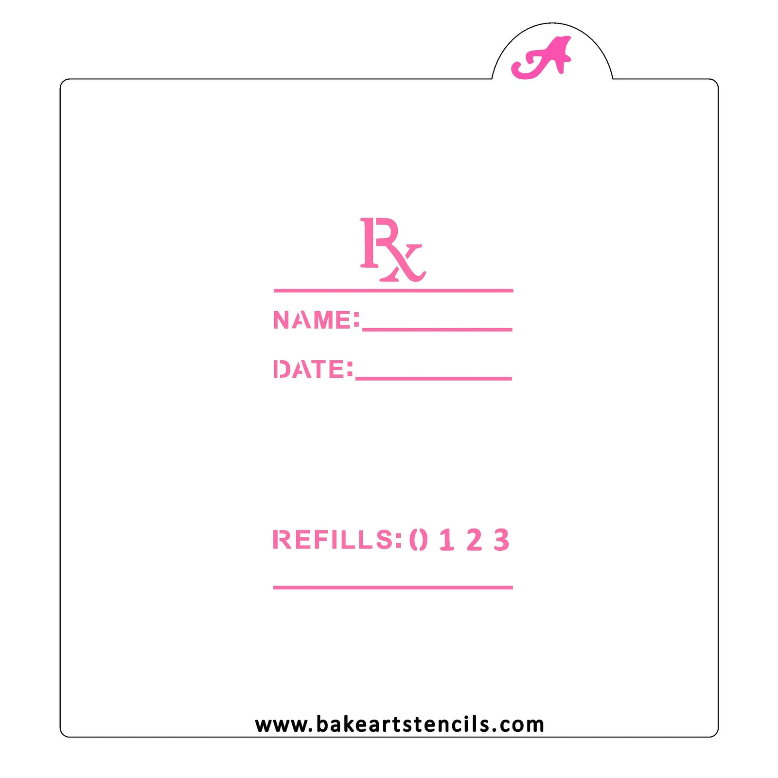 Write A Prescription Cookie Stencil bakeartstencil