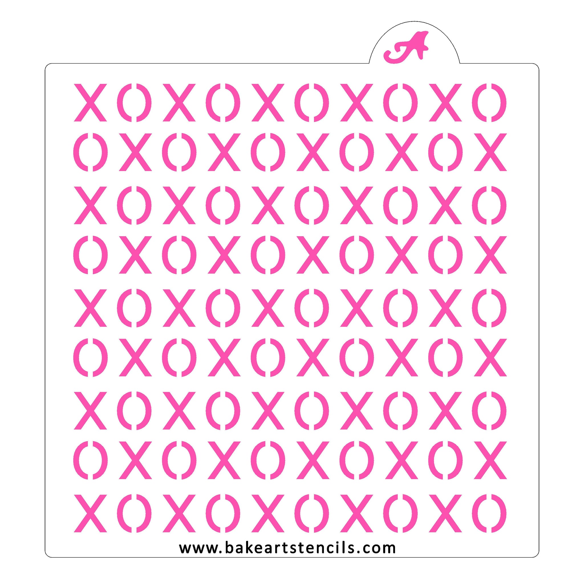 XOXO Pattern Cookie Stencil | Valentines Cookie Stencil - bakeartstencils