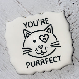 You're Purrfect PYO Cookie Stencil bakeartstencil