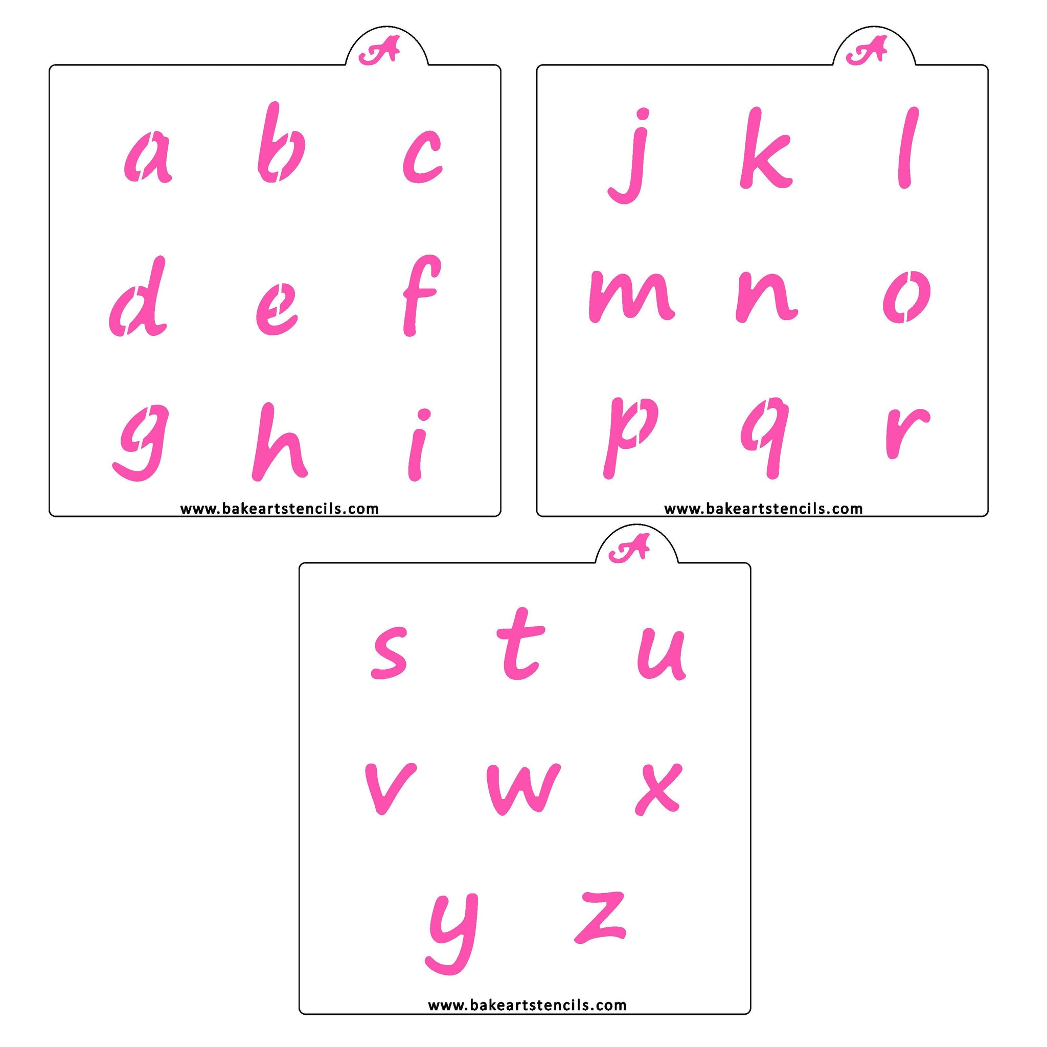 a - z Letters Cookie Stencil Set  Alphabet Cookie Stencil - bakeartstencils