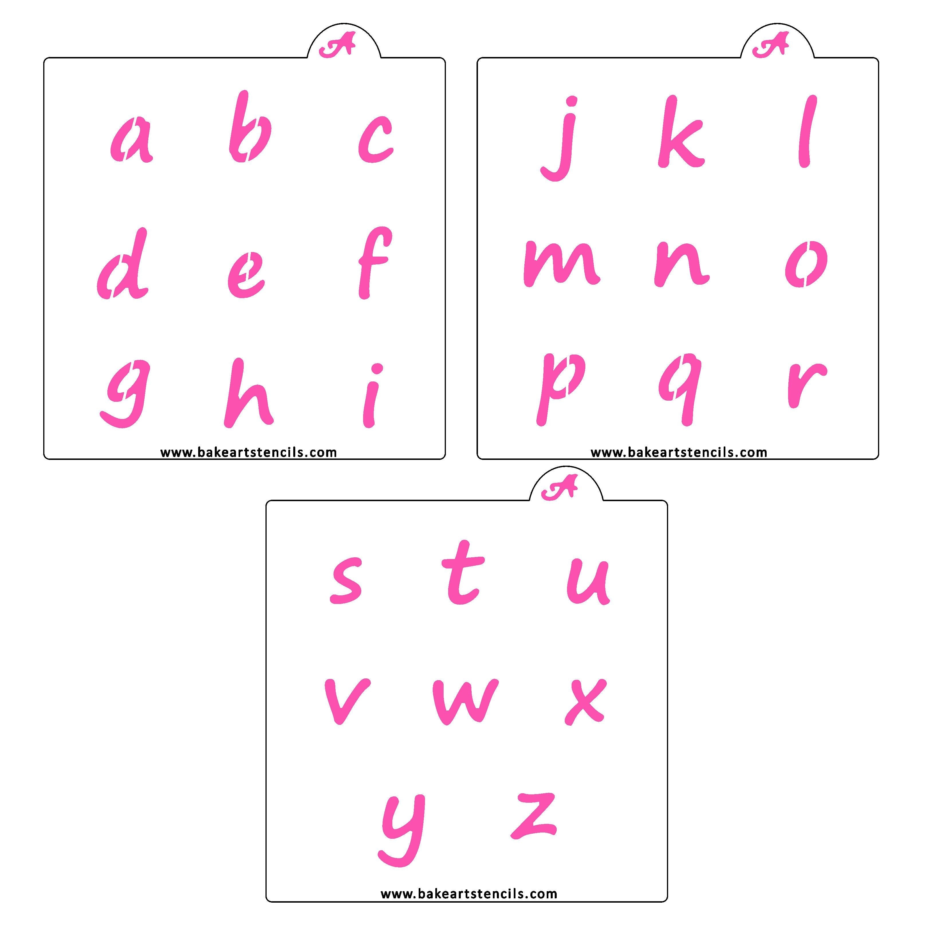 Small a - z Lower Case Letters Set - bakeartstencils