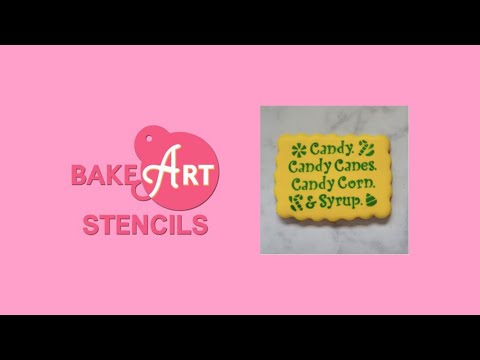Elf Candy Saying Cookie Stencil - bakeartstencils